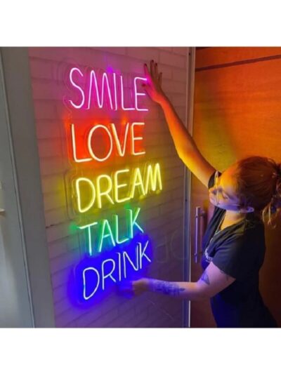 Smile Kafe-bar Dekorasyon Neon Led Tabela(85x55cm)
