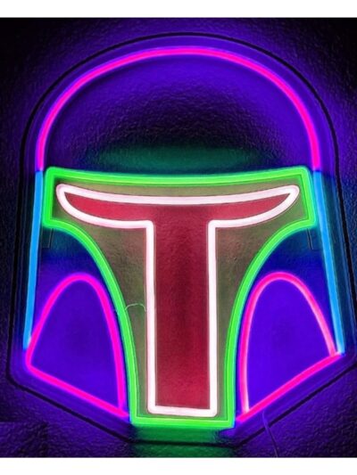 Maske-kask Neon Led Tabela Dekoratif Aydınlatma(40x30cm)