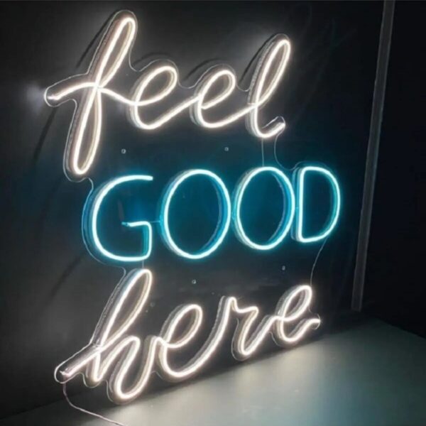 Feel Good Here Dekoratif Neon Yazı Led Işık(50x50cm)