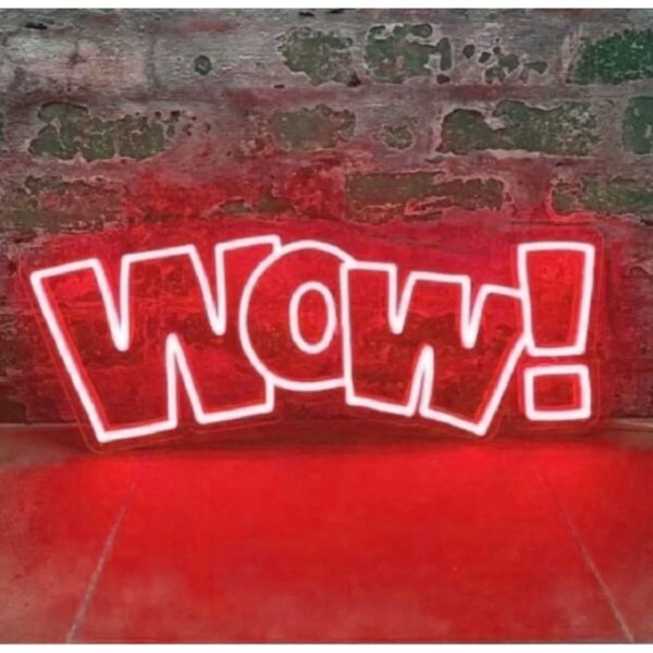 Wow! Neon Led Dekoratif Duvar Aydınlatması Ve Gece Lambası(60x30cm)