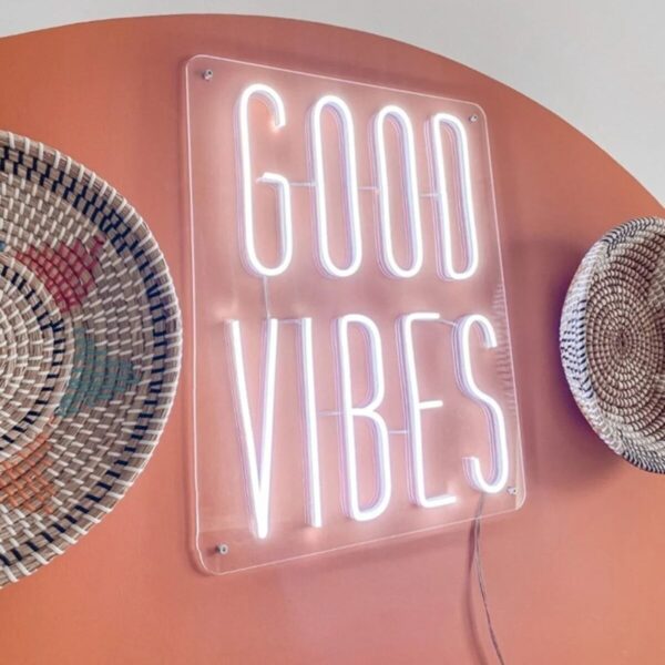 Good Vibes Neon Led Tabela Dekoratif Aydınlatma (40x50cm)