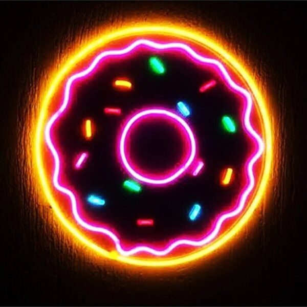 Donut Neon Led Tabela Dekoratif Aydınlatma