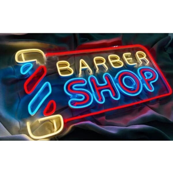 Berber Shop Neon Led Dekoratif Duvar Aydınlatması -berber (85X40CM)