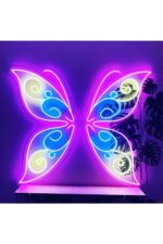 Kelebek Neon Led Tabela Dekor (70x50cm)