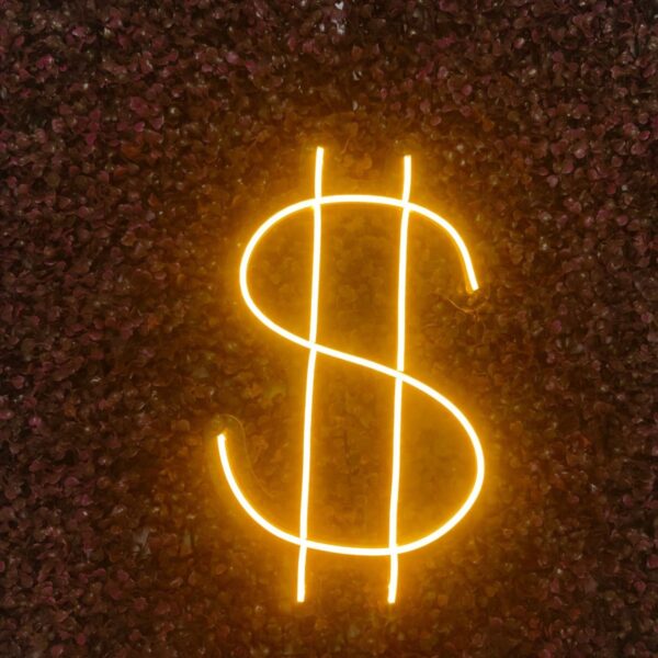 Dolar Logo Işaret Neon Led Tabela Duvar Dekoru(40x30cm)