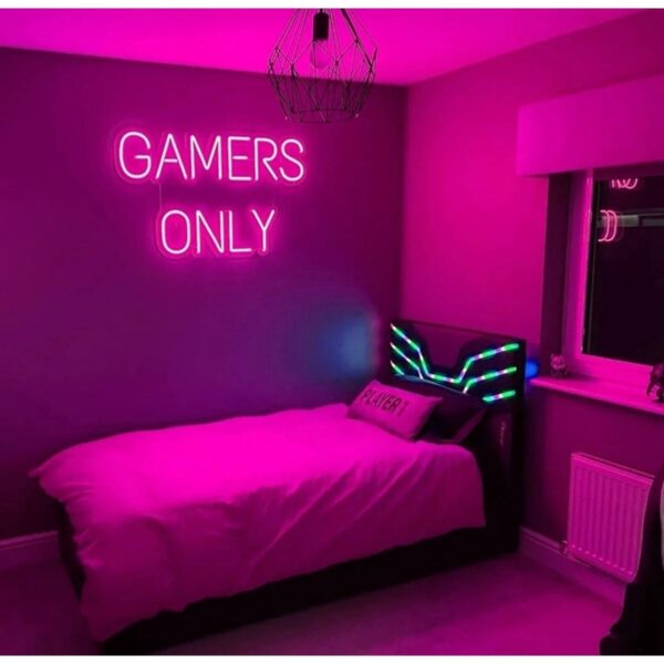 Gamers Only Gamer Neon Oyuncu Odası Dekor Neon Tabela(80x40cm)