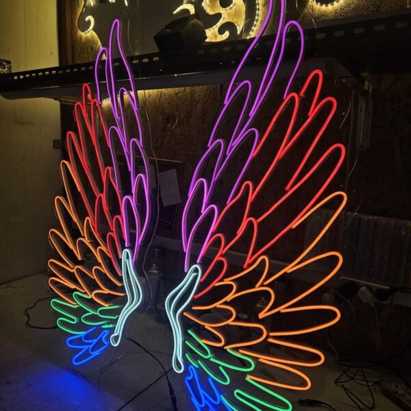 Melek Kanadı Neon Led Duvar Dekarasyon 100*100 Cm