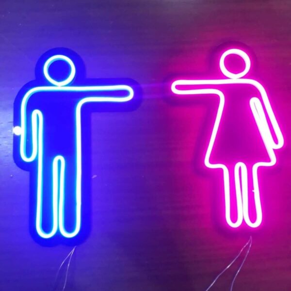 Kadın & Erkek Wc Tuvalet Neon Led Tabela Kafe Bar Dekor(26x40)x2