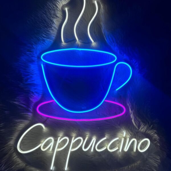Cappuccino kafe kahve neon led tabela duvar dekoru