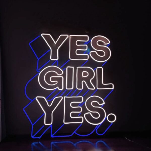 Yes Girl Yes Neon Led Aydınlatma Neon Led Tabela (50x50cm)