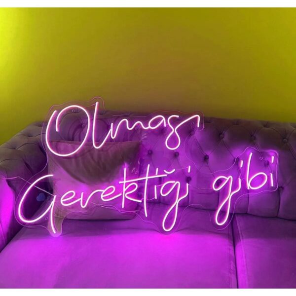 Olması Gerektiği Gibi Yazılı Neon Led Tabela (60x42cm)