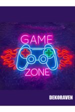 Game Zone Neon Tabela Dekoratif Aydınlatma - Gamer room