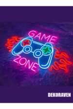 Game Zone Neon Tabela Dekoratif Aydınlatma - Gamer room - Görsel 2