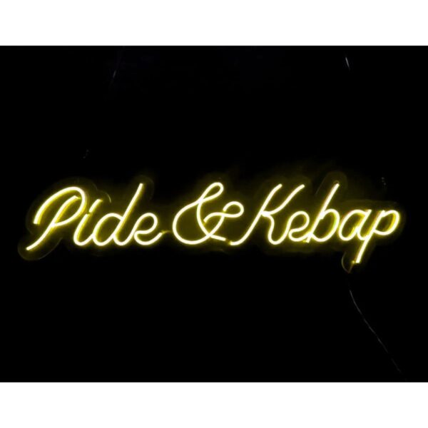 Pide Ve Kebap Yazı Neon Tabela (70x20cm)