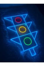 Trafik Lambası çocuk odası neon led duvar dekoru(60x40cm) - Görsel 2