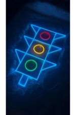 Trafik Lambası çocuk odası neon led duvar dekoru(60x40cm) - Görsel 3