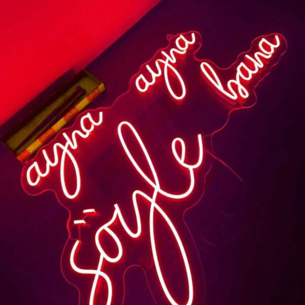 Ayna Ayna Söyle Bana Yazı Neon Led Tabela Kafe Güzellik Merkezi Kuaför Dekor(60cm)