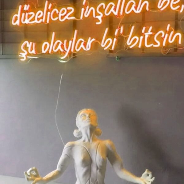 Düzelicez Inşallah Ve Şu Olaylar Bi Bitsin Yazı Neon Led Tabela Kafe Neon(70x40cm)