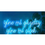 Yine Mi Güzeliz Yine Mi Çiçek Yazısı Güzellik Merkezi Kuaför Neon Led Tabela (60x40cm)