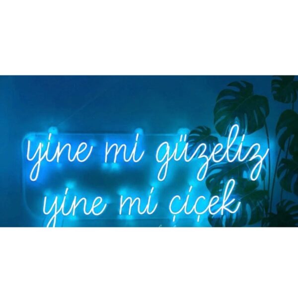 Yine Mi Güzeliz Yine Mi Çiçek Yazısı Güzellik Merkezi Kuaför Neon Led Tabela (60x40cm)