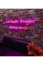 Sen Benim Tırnağım Olamazsın Yazı Neon (70x32cm) Led Tabela Güzellik Merkezi Manikür Pedikür - Görsel 2