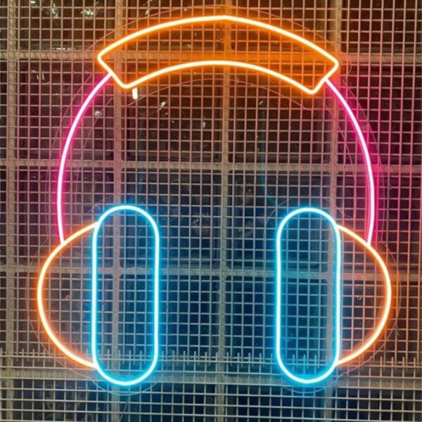 Dj Kulaklık Neon Led / Neon Tasarım Duvar Tablosu / Gece Aydınlatması