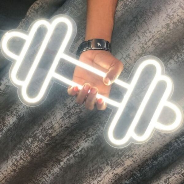 Dumbell Dekoratif Neon Led / Neon Tasarım Gece Aydınlatması