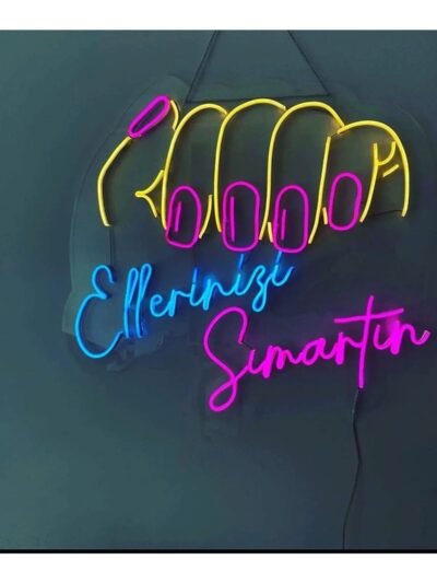 Ellerinizi Şımartın Yazılı Neon Led Güzellik Merkezi Tabela
