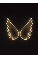 Melek Kanadı Neon Tabela Neon Yazı Dekoratif Aydınlatma