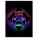 Gamer Zone Dekoratif Led Işıklı Ahşap Tablo
