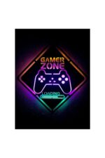 Gamer Zone Dekoratif Led Işıklı Ahşap Tablo