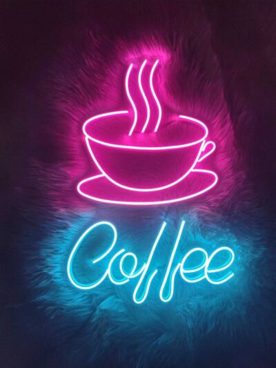 Coffee Neon Led Tabela Neon Dekoratif Duvar Aydınlatması(50x35cm)
