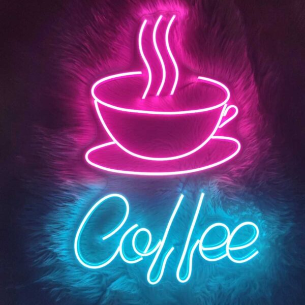 Coffee Neon Led Tabela Neon Dekoratif Duvar Aydınlatması(50x35cm)