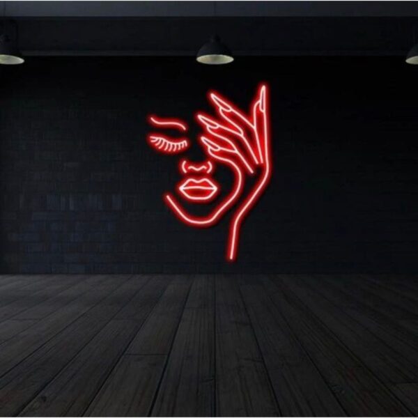 Kadın Yüz Tasarımlı Neon Led