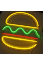 Hamburger Neon Tabela Neon Yazı Dekoratif Aydınlatma