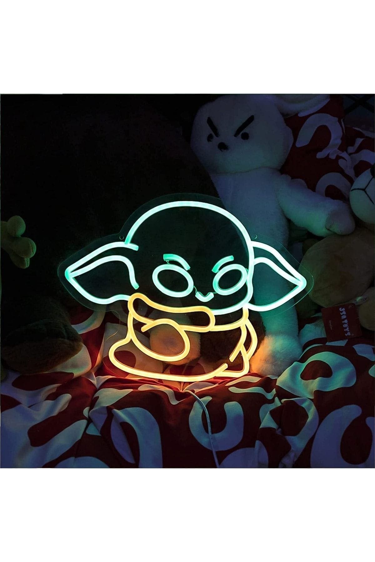 1_org_zoom Baby Yoda Neon Tabela Neon Yazı Dekoratif Aydınlatma - Görsel 1