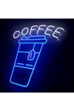Coffee-kahve Bardak Neon Tabela Neon Yazı Dekoratif Aydınlatma