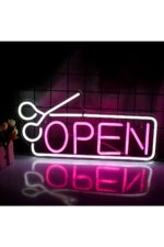 Open-açık Berber-kuaför Tabelası Neon Tabela Neon Yazı Dekoratif Aydınlatma