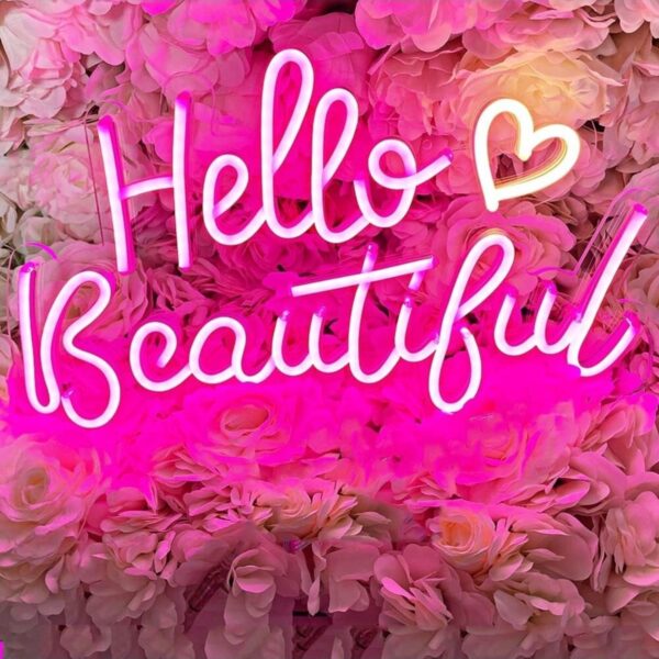 Hello Beatiful Neon Tabela Neon Yazı Dekoratif Aydınlatma