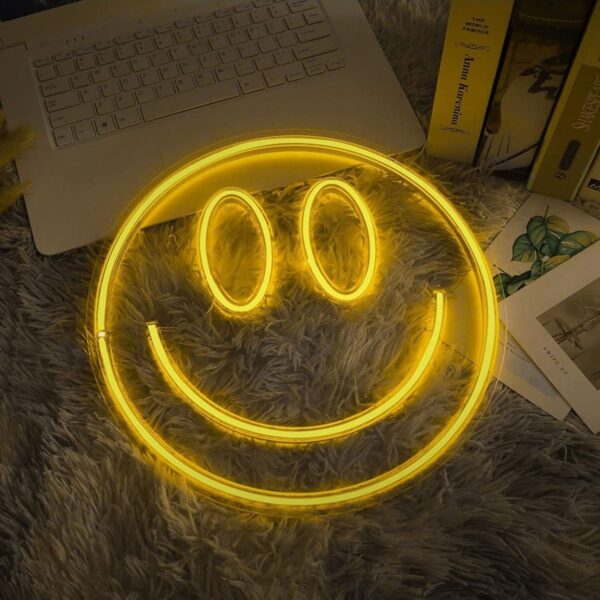 Gülücük Emoji Smile Neon Tabela Neon Yazı Dekoratif Aydınlatma
