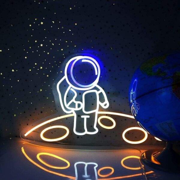 Astronot Uzay Neon Tabela Neon Yazı Dekoratif Aydınlatma
