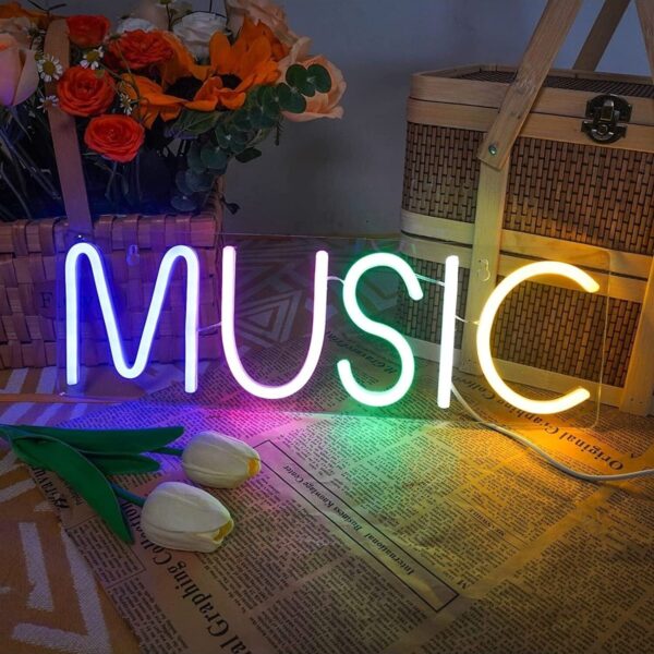 Müzik Neon Tabela Neon Yazı Dekoratif Aydınlatma