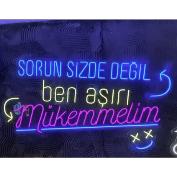 Sorun Sizde Değil Ben Aşırı Mükemmelim Yazılı Neon Led