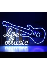 Live Music-canlı Müzik Neon Tabela Neon Yazı Dekoratif Aydınlatma