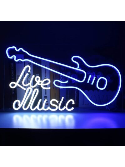 Live Music-canlı Müzik Neon Tabela Neon Yazı Dekoratif Aydınlatma