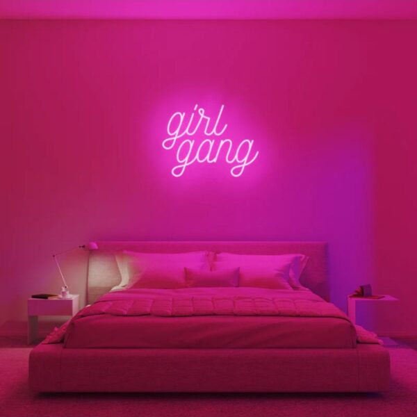 Girl Gang Neon Tabela Neon Yazı Dekoratif Aydınlatma Ve Gece Lambası