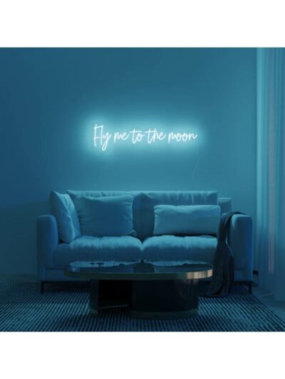 Fly Me To The Moon Neon Tabela Neon Yazı Dekoratif Aydınlatma Ve Gece Lambası