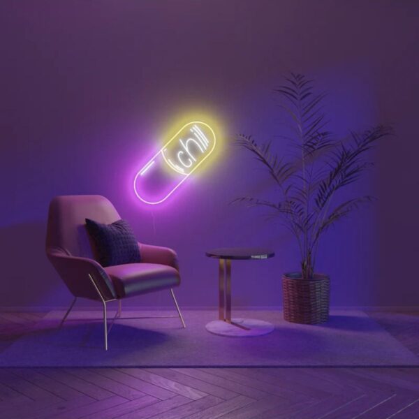 Hap Chill Neon Tabela Neon Yazı Dekoratif Aydınlatma Ve Gece Lambası