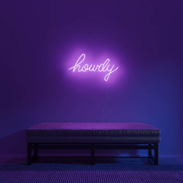 Howdy Neon Tabela Neon Yazı Dekoratif Aydınlatma Ve Gece Lambası