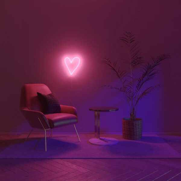 Kalp Neon Tabela Neon Yazı Dekoratif Aydınlatma Ve Gece Lambası